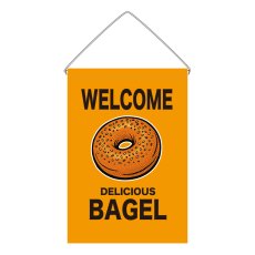 画像1: 吊下旗 WELCOME BAGEL(黄) (1)