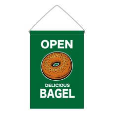 画像1: 吊下旗 OPEN BAGEL(緑) (1)
