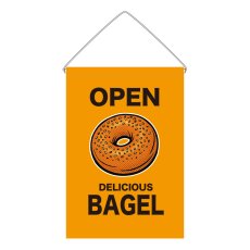 画像1: 吊下旗 OPEN BAGEL(黄) (1)