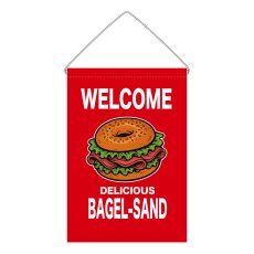 画像1: 吊下旗 WELCOME BAGEL-SAND(赤) (1)