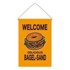 画像1: 吊下旗 WELCOME BAGEL-SAND(黄) (1)