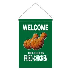 画像1: 吊下旗 WELCOME FRIED-CHICKEN(緑) (1)