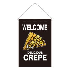 画像1: 吊下旗 WELCOME CREPE(黒) (1)