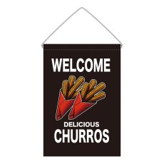 画像1: 吊下旗 WELCOME CHURROS(黒) (1)