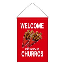 画像1: 吊下旗 WELCOME CHURROS(赤) (1)