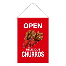 画像1: 吊下旗 OPEN CHURROS(赤) (1)