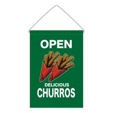 画像1: 吊下旗 OPEN CHURROS(緑) (1)