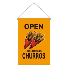 画像1: 吊下旗 OPEN CHURROS(黄) (1)