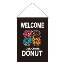 画像1: 吊下旗 WELCOME DONUT(黒) (1)