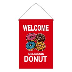 画像1: 吊下旗 WELCOME DONUT(赤) (1)