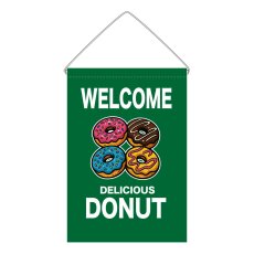 画像1: 吊下旗 WELCOME DONUT(緑) (1)