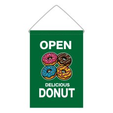 画像1: 吊下旗 OPEN DONUT(緑) (1)