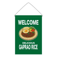 画像1: 吊下旗 WELCOME GAPRAO RICE(緑) (1)