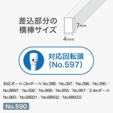 画像2: のぼり旗 ポール横棒 かんざし 600mm コーティング 白 直径22mm用 (450×1800mm対応) No.590 (2)