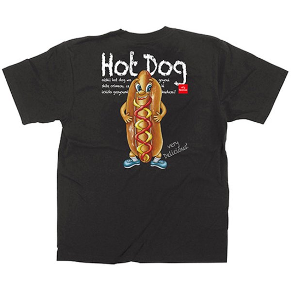 画像1: 黒Tシャツ Mサイズ ホットドッグ キャラ No.64161 (1)