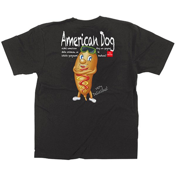 画像1: 黒Tシャツ Sサイズ アメリカンドッグ キャラ No.64164 (1)